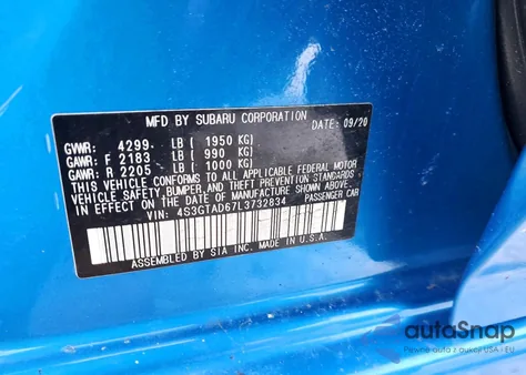 2020 Subaru Impreza Premium z USA, uszkodzony, nr VIN 4S3GTAD67L3732834